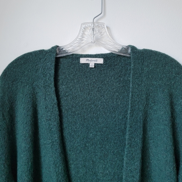 Madewell Merino Blend Walker Open Front Cardigan Green Forest Size Small - Picture 4 of 12